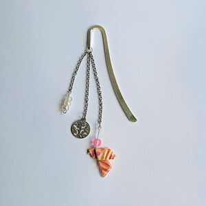 Bookmark jewel with origami dove, tree of life charm and glass beads, original and unique gift, book lovers