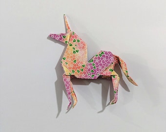 Origami unicorn magnet, fairy fridge magnets, interior decoration, original gift, Japanese paper