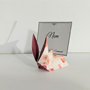 Set di segnaposto coniglio origami personalizzabili, decorazione tavola matrimonio battesimo compleanno, fiori, regalo ospite