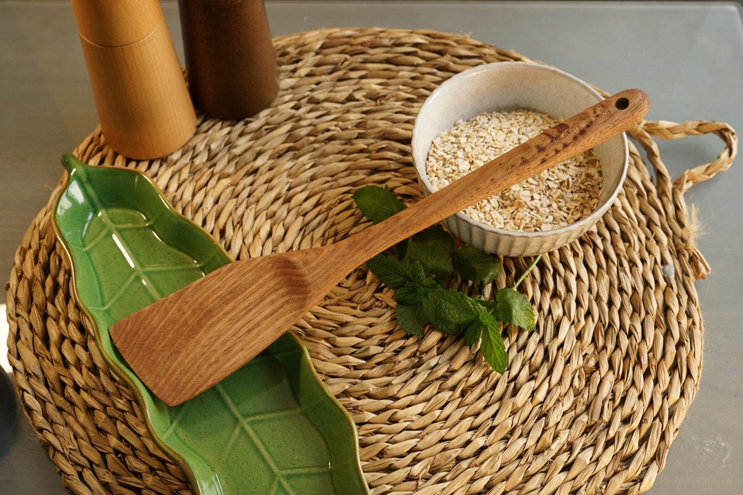 Handmade Lacquered Wooden Cooking Spatula (13 in)
