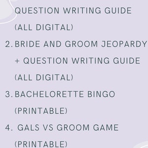 BACHELORETTE GAMES, bridal shower, digital games, hen party, drinking games, girls night, digital jeopardy, bingo, bride and groom games image 6