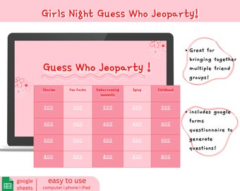 GIRLS NIGHT Guess Who JEOPARTY! | girls night games, bachelorette games, games night, jeopardy games, gals night in