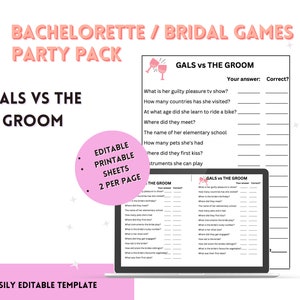 BACHELORETTE GAMES, bridal shower, digital games, hen party, drinking games, girls night, digital jeopardy, bingo, bride and groom games image 5