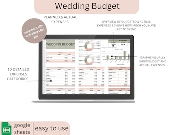 WEDDING BUDGET | digital template, easy to use, compatible with google sheets