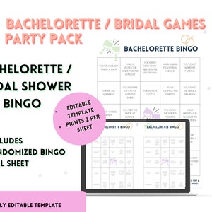 BACHELORETTE GAMES, bridal shower, digital games, hen party, drinking games, girls night, digital jeopardy, bingo, bride and groom games image 4