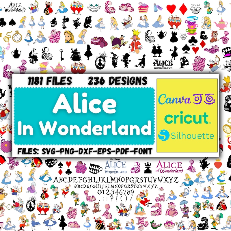 Alice in Wonderland Svg - Etsy