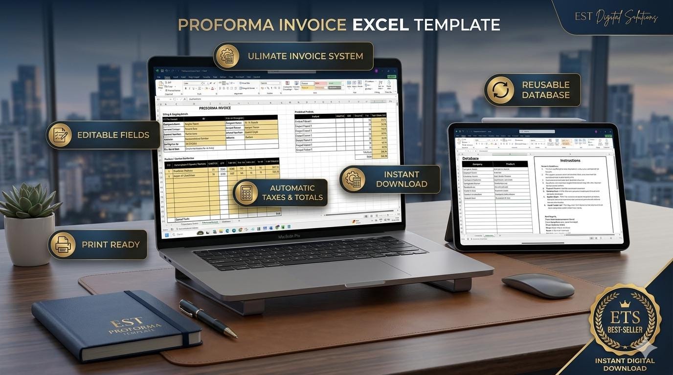 Proforma Invoice Tracker Proforma Invoice Excel Template | Automatic Billing & Accounting ...