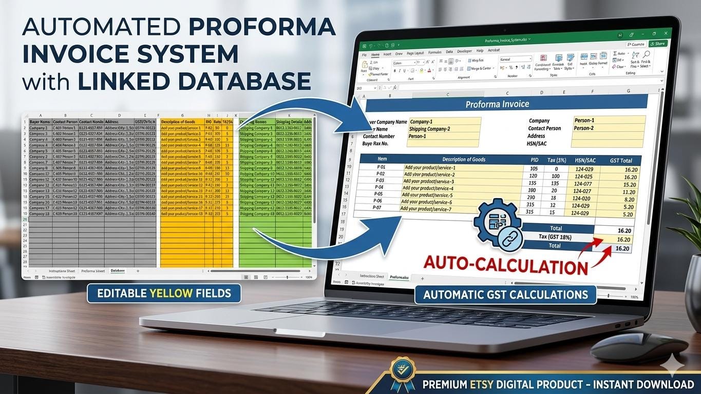 Proforma Invoice Tracker Proforma Invoice Excel Template | Automatic Billing & Accounting ...