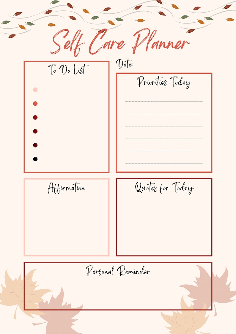 Self Care Planner Digital, Printable Planner - Etsy