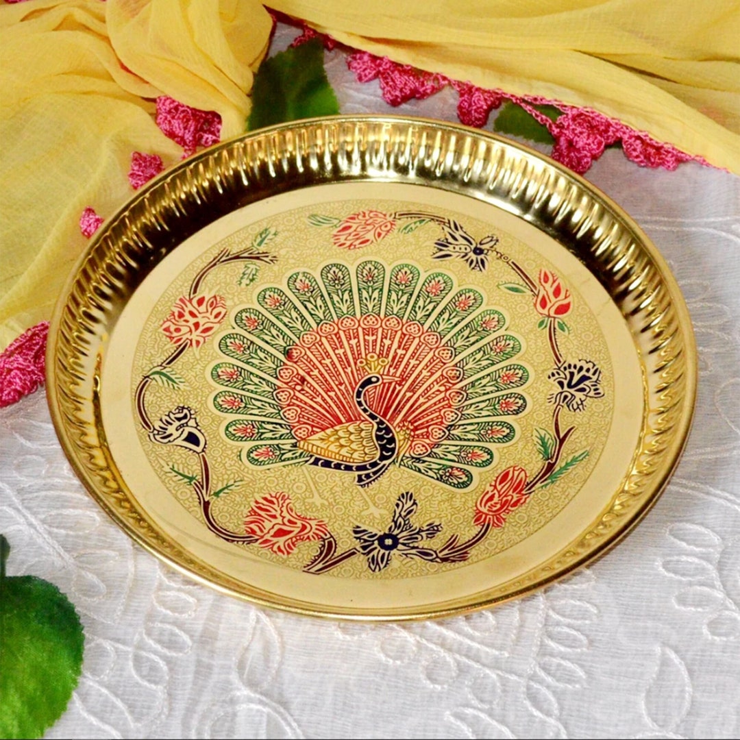 Indian Style Handmade Brass Plate, Dinner Party, Christmas Dinner, Brass Wall Decor, Home Decor