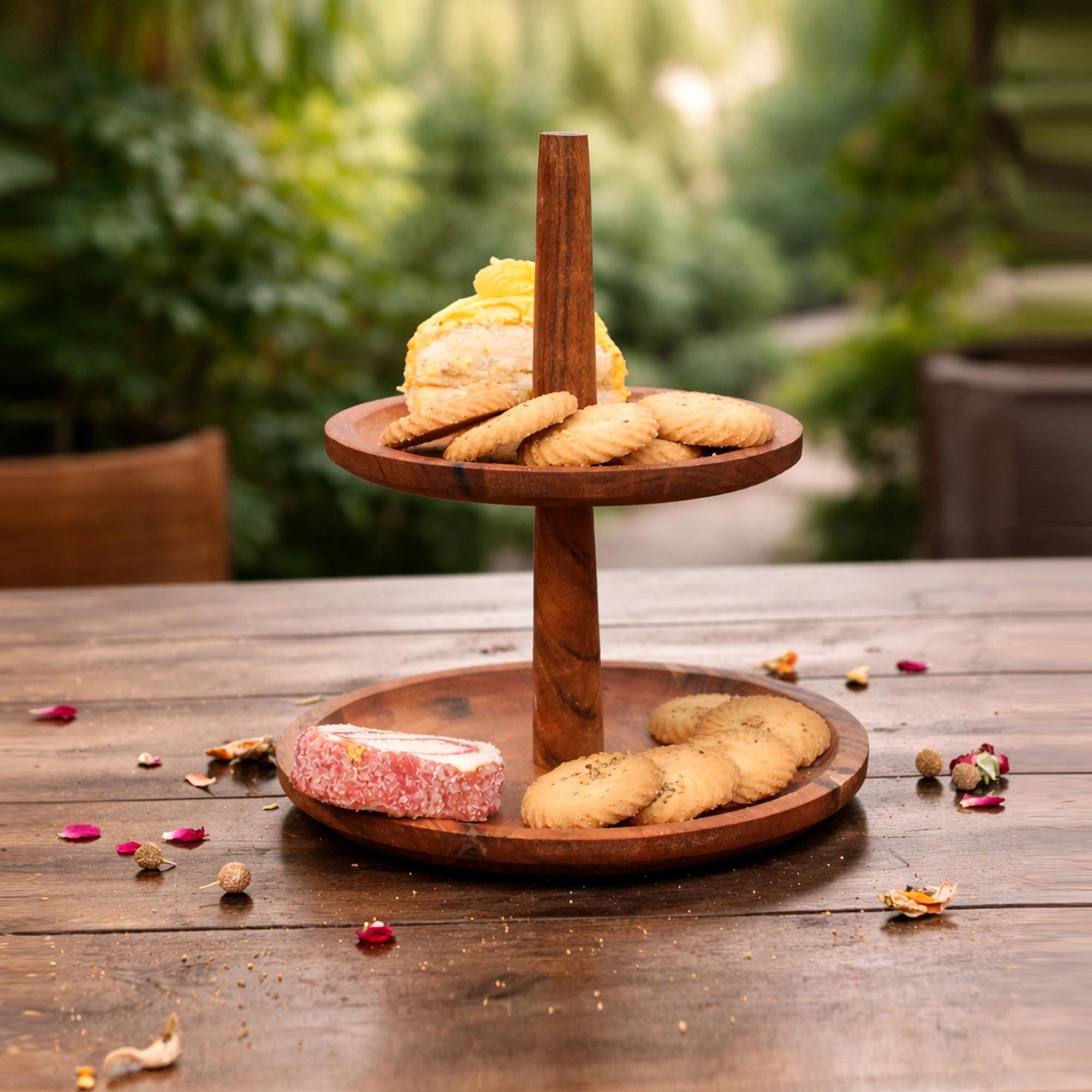 ケーキスタンド 3段長方形サービングプラッタースタンドセット お菓子