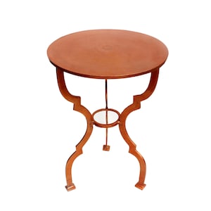 Copper Antique Finish Metal Side Table - Living Room Decor