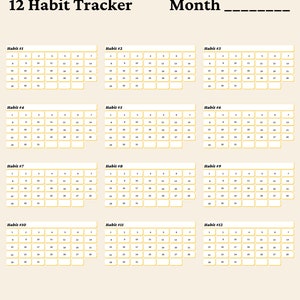 Monthly Habit Tracker Printable, Daily Habit Tracker Calendar, Instant Downloadable, Letter or A4 Size Templates, Routine Goal planner.