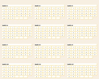 Monatlicher Habit Tracker Printable, Täglicher Habit Tracker Kalender, Sofortiger Download, Letter oder A4 Größen Vorlagen, Routine Ziel Planer.
