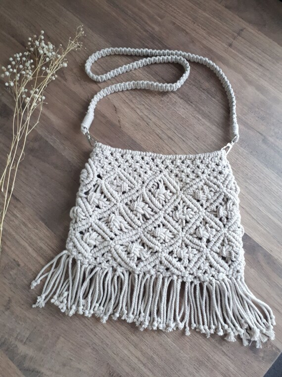 Chic Macrame Bag, Handmade Beach Bag, Boho Women Tote Bag, Trendy  