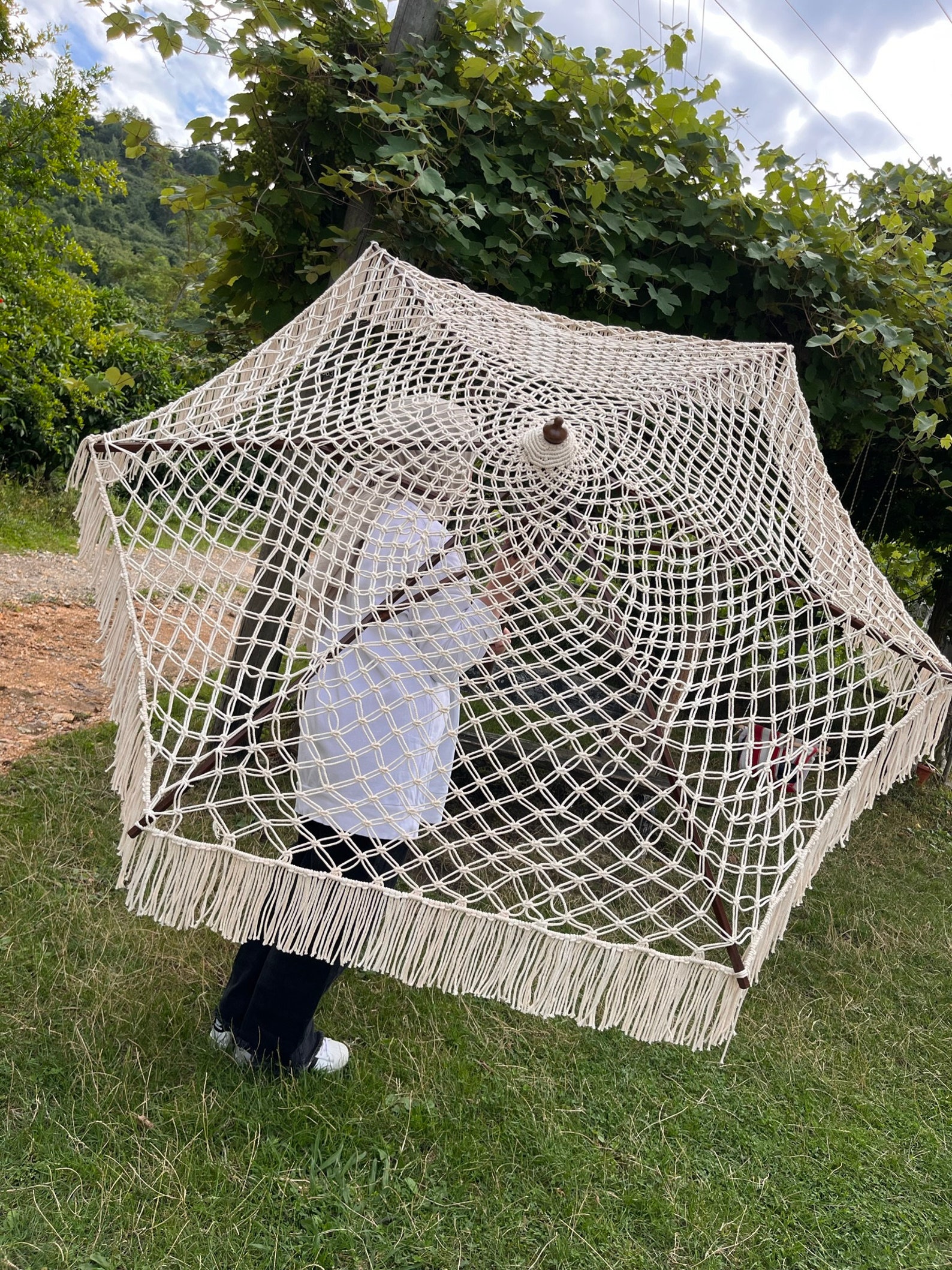 Macrame Umbrella,macrame Beach Umbrella Boho Macrame Umbrella Beach