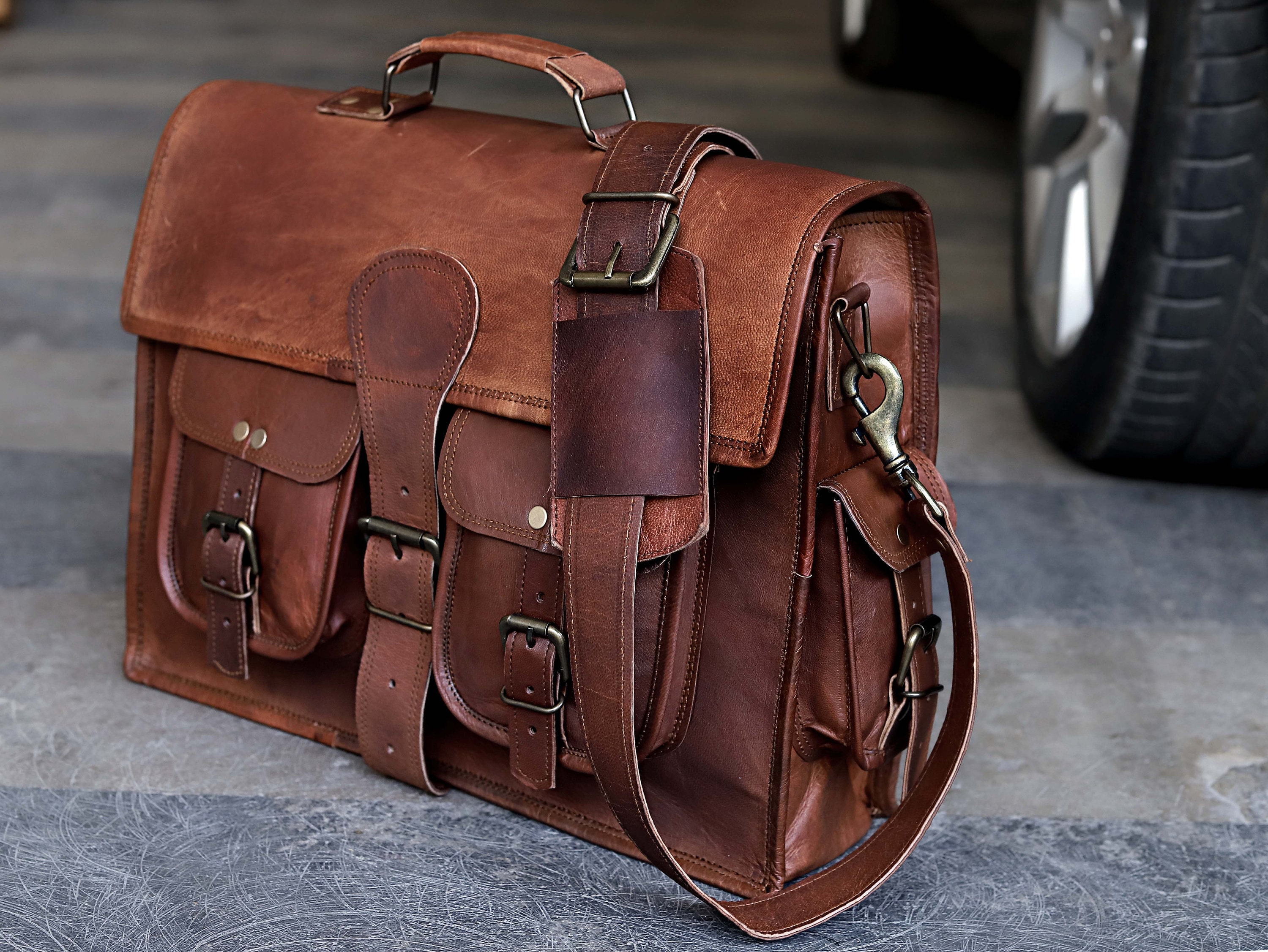 Bag Men's Briefcase/genuine Leather Laptop Bag Leather Office Bags For Men  Briefcase Laptop Business Tote For Document 8920