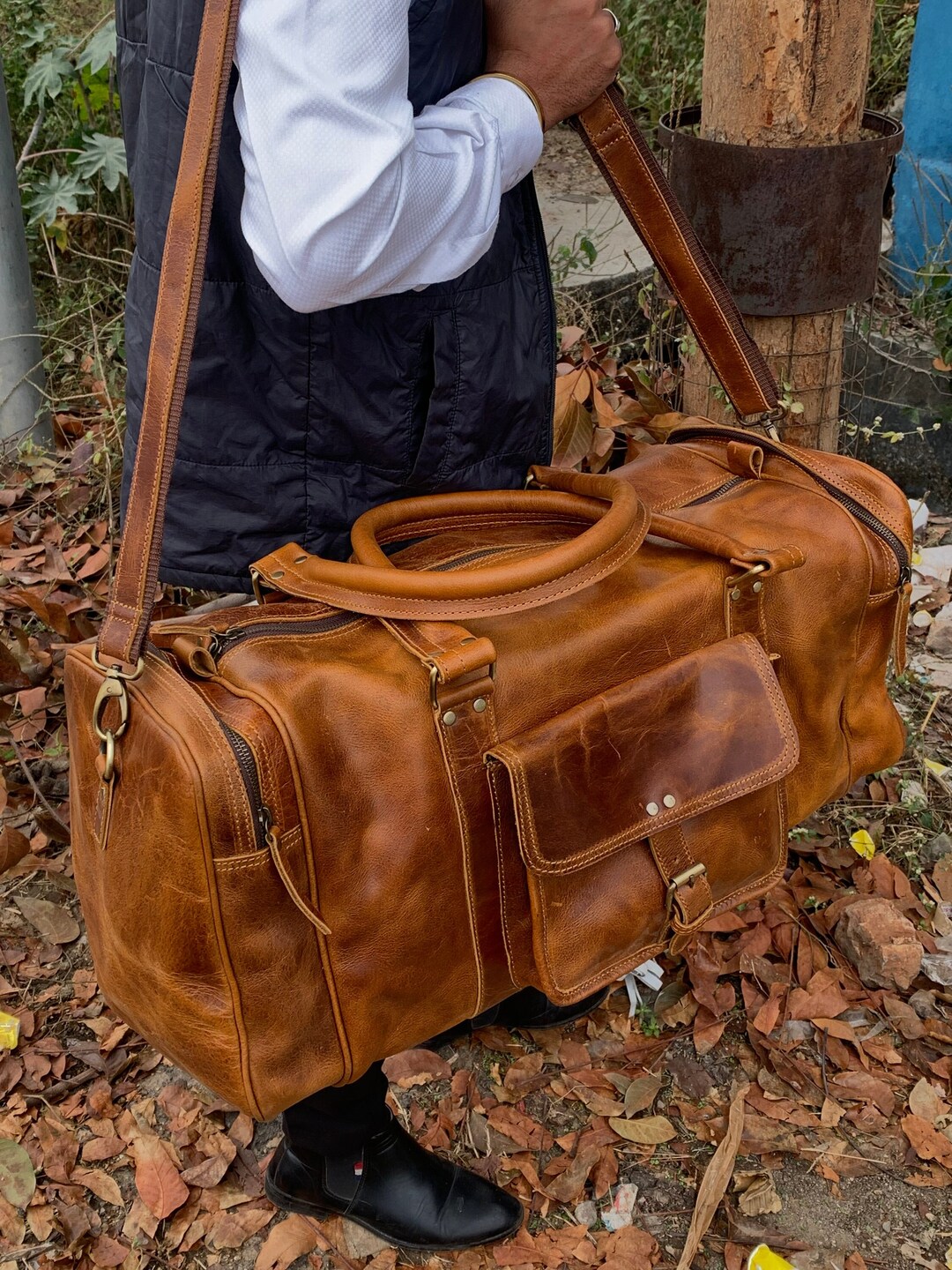 Premium Buffalo Duffle Bag Leather Duffle Bag Gym Bag Etsy