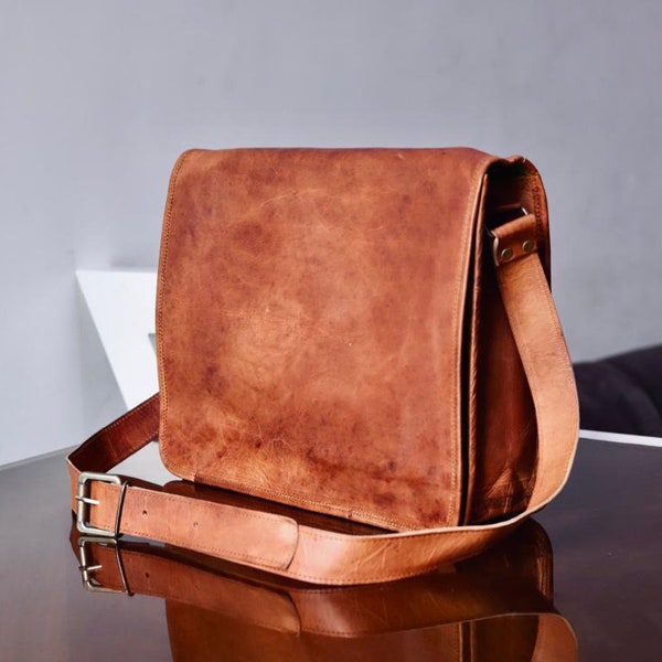 Leather Full Flap Messenger Handmade Bag Laptop Bag Messenger bag School Bag