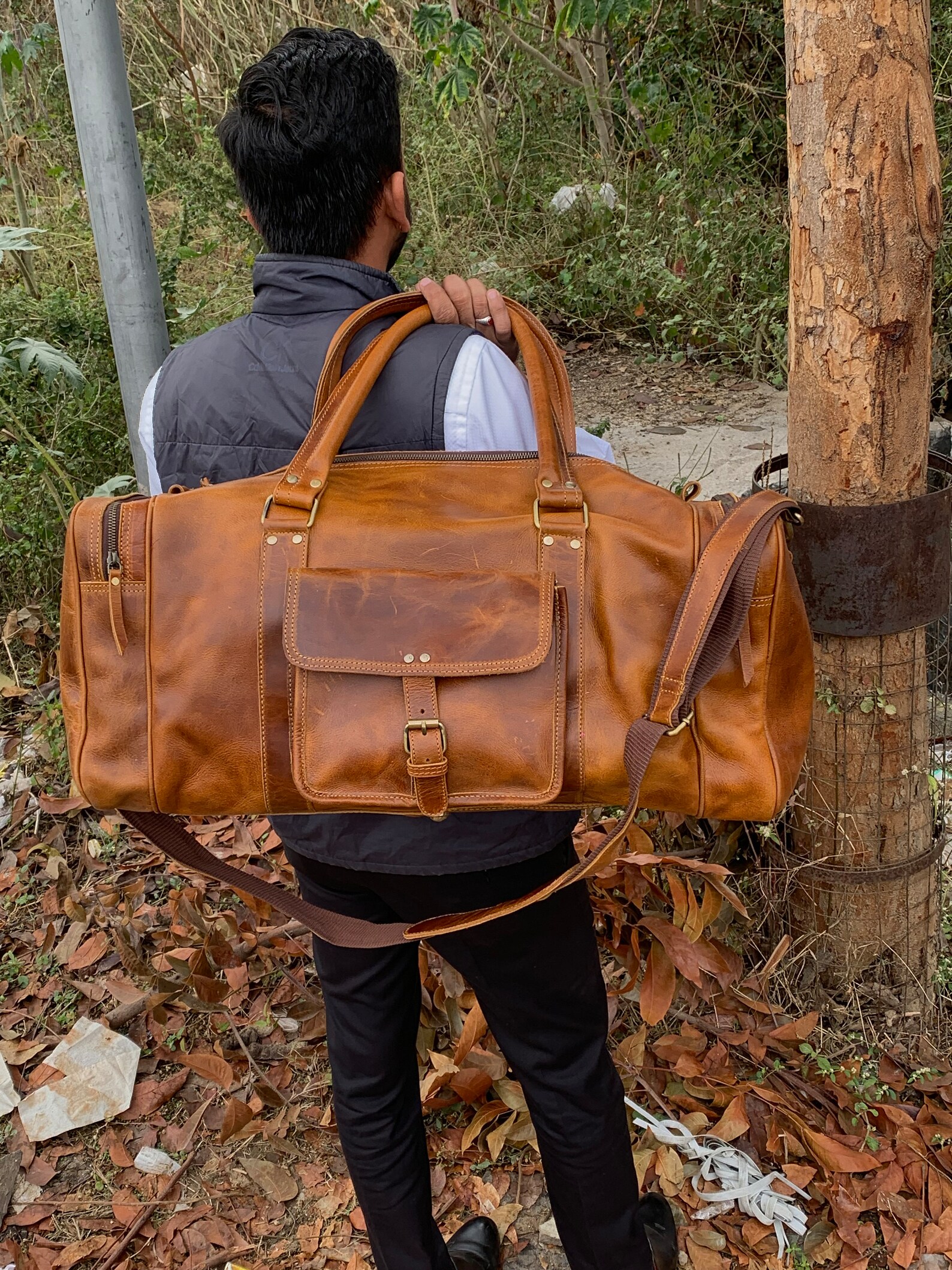 Premium Buffalo Duffle Bag Leather Duffle Bag Gym Bag Etsy