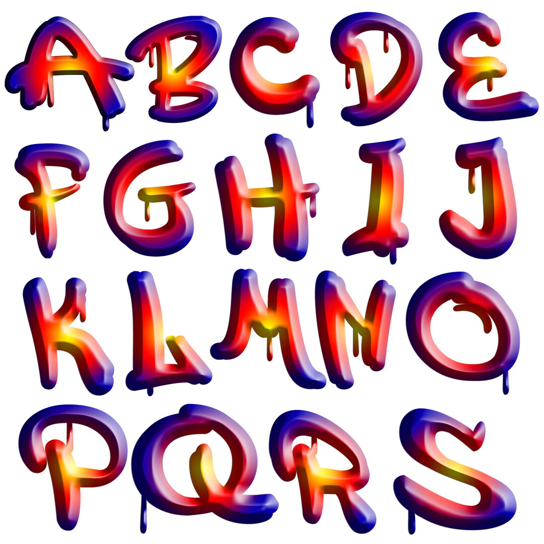 53 PNG Graffiti Letters Alphabet V9 PNG Transparent - Etsy España