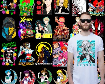 250 PNG Anime Bootleg Designs V4, High Quality, Transparent Background, Sublimation, Cricut, T-shirt, Mugs, DTF, Stickers, Instant Download