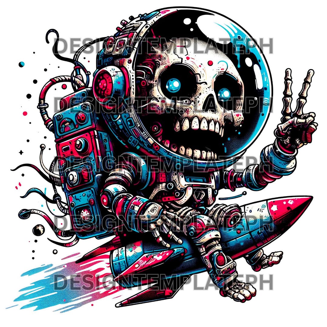 Skeleton Rocket Astronaut PNG, Urban Sublimation Design, Cool Outer ...