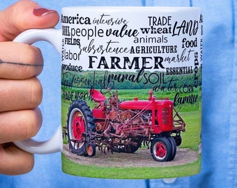 Farmer Mug Wrap Around Mug Design 11oz, 15oz, Farming Mug, Sublimation, High-Quality PNG, Instant Download