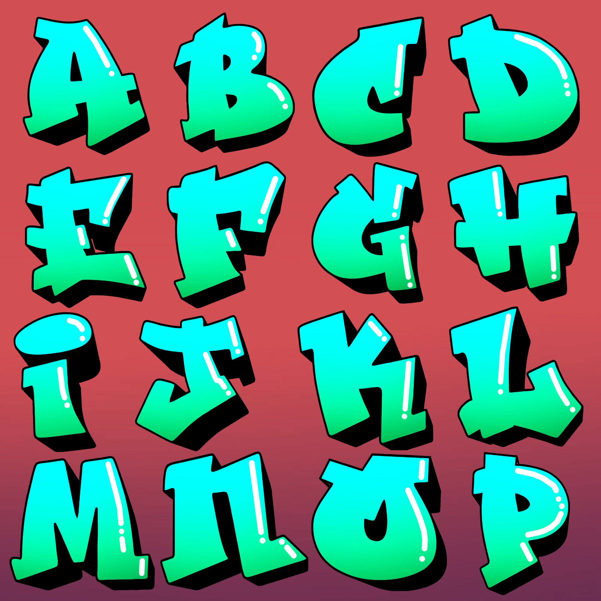 3d Graffiti Letters A Z