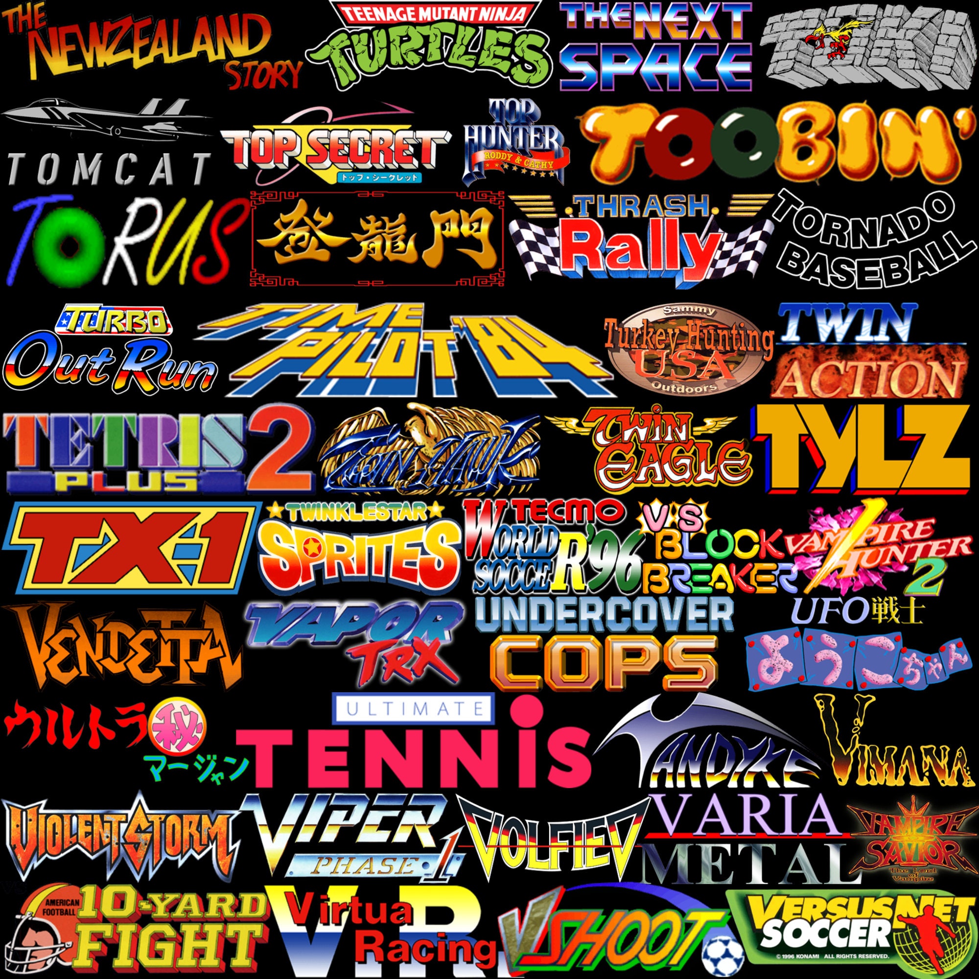 Classic Arcade Video Game Logos of the 90's - Logo Design