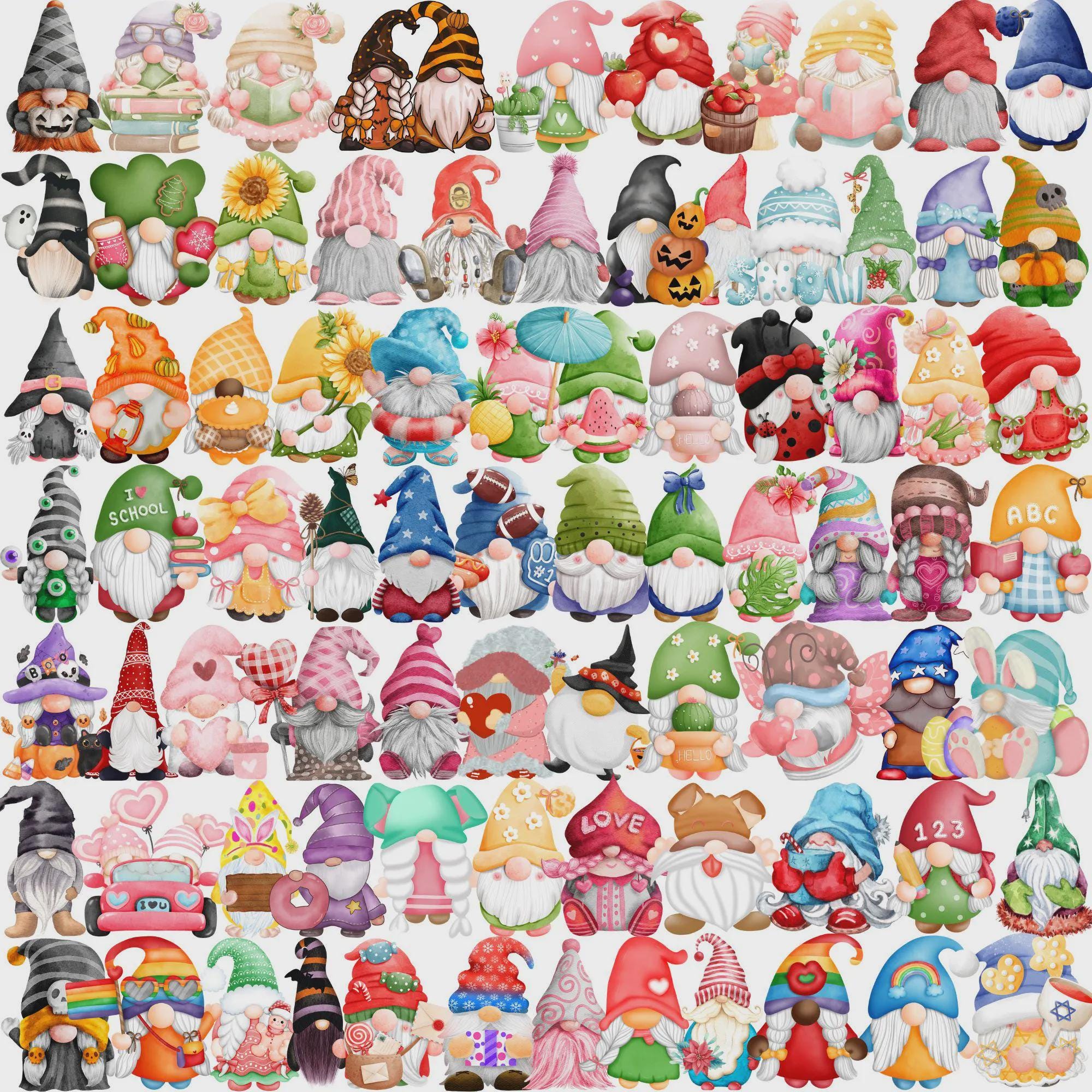 500 Cute Gnomes PNG Bundle File, Gnomes Collection, Gnome Clipart for ...