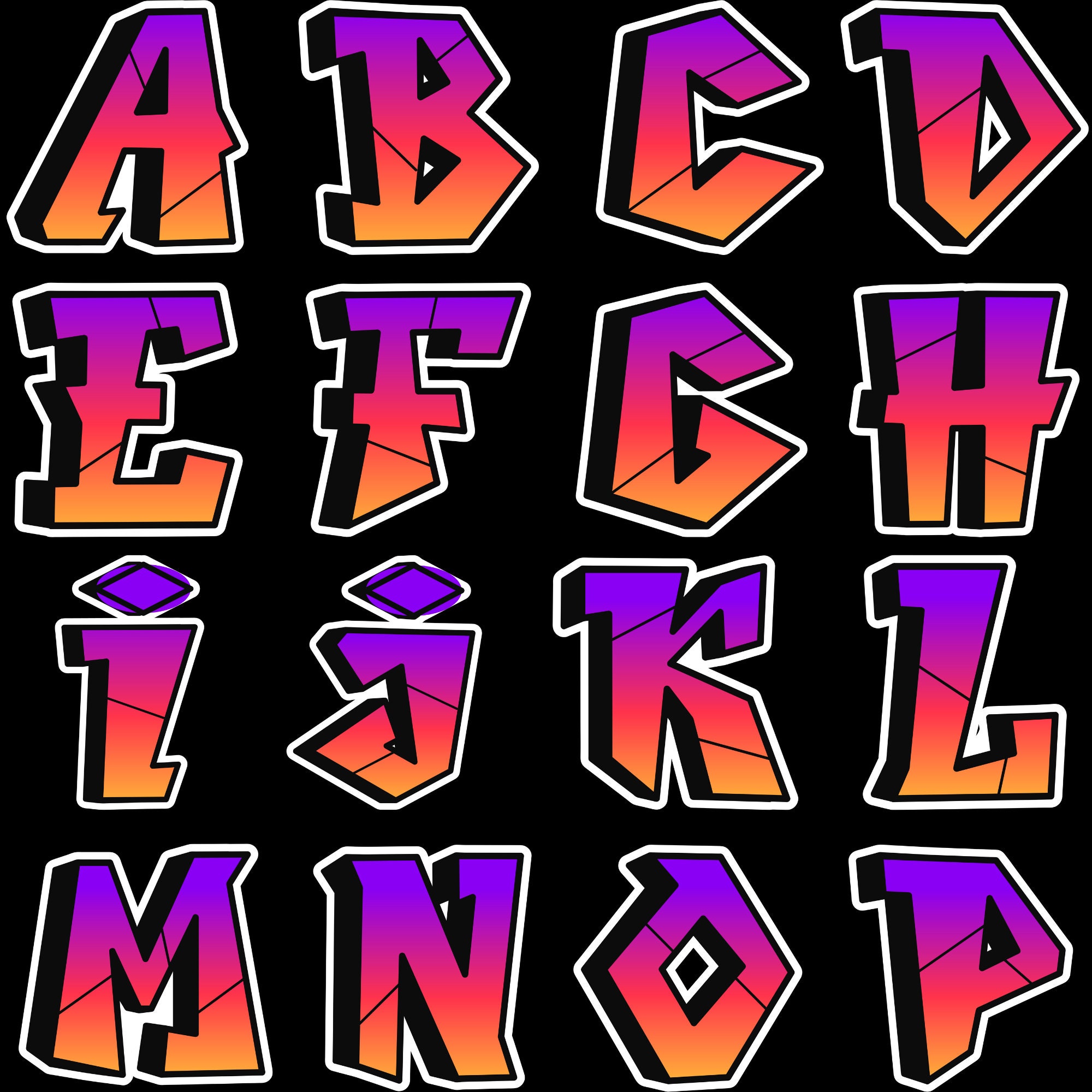 26 PNG Graffiti Letters Alphabet V6 2 PNG Transparent Background 