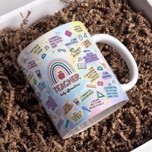6 Teacher Daily Affirmations Digital Mug Designs, Sublimation, 11oz & 15oz, Teacher Affirmation,  Teacher Appreciation, Teacher Life Mug