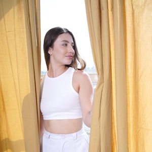 Handmade Dark Ivory Linen Curtains: 2-Panel Washed Drapes