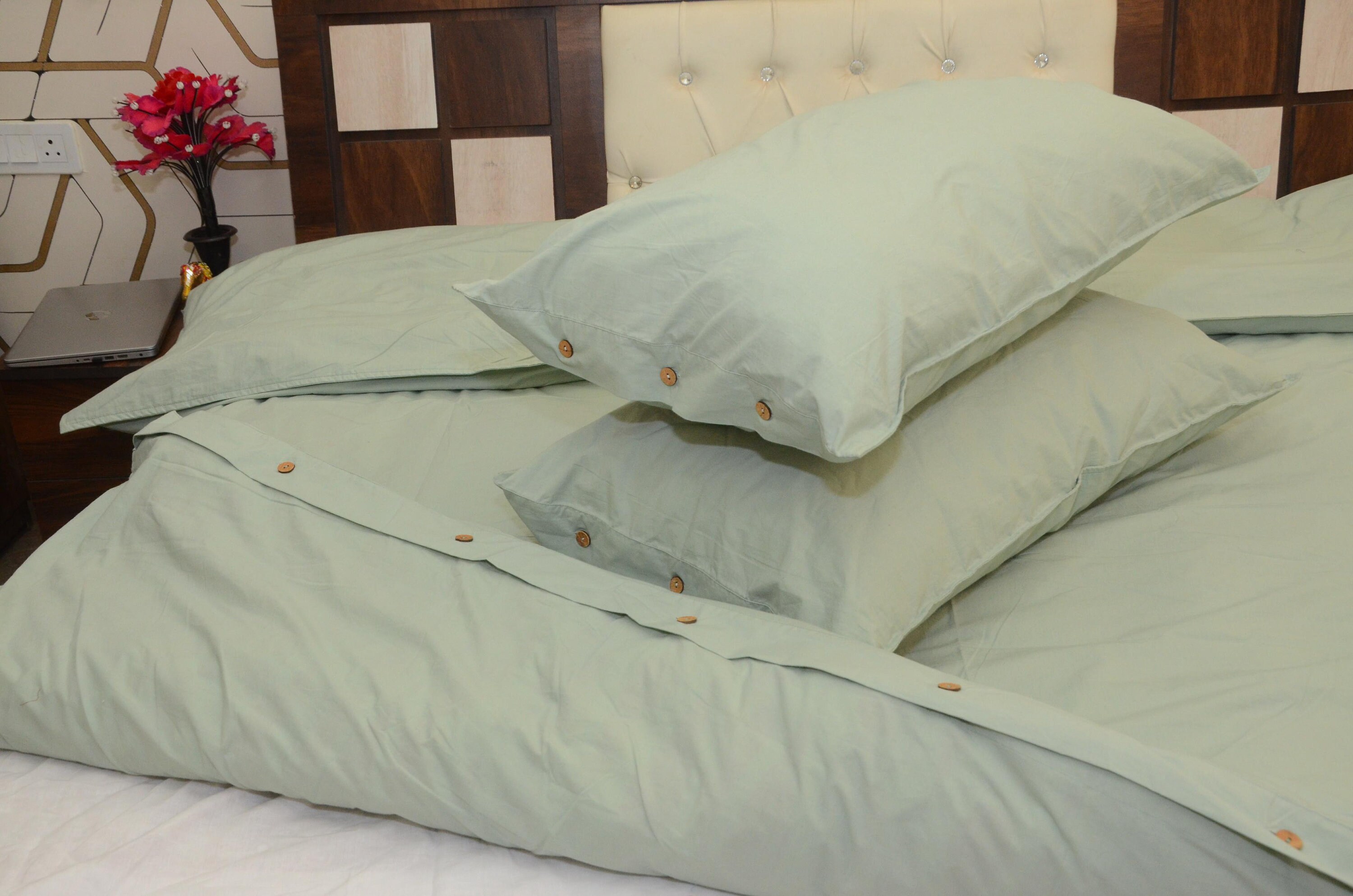 Sage Green Cotton Duvet Cover Stonewashed Cotton Bedding Sage Green