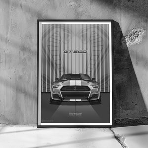 Ford Mustang Shelby GT500. A beast of a car with around 750bhp as standard. Options of Black and White Stripes