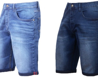 Mens Denim Shorts Stretch Slim Cotton Half Jeans Short Fit Summer Casual Pants