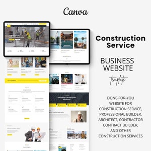 Modelo de site de construção Site Canva Modelo Canva Site de construtor Modelo de site de negócios Site de construtor de casas Site editável