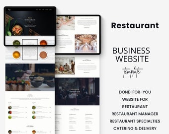 Restaurant Website Template: Editable Canva Design (Instant Download)