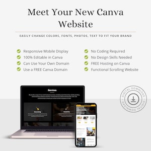 Handyman Service Website Template Maintenance Service Canva Website Template Business Website Editable Canva Website Template for Handyman image 2