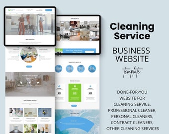 Cleaning Service Website Template for Small Businesses | Editable Canva Website | Mobile Friendly Cleaning Site