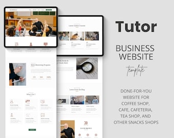 Plantilla de Canva para sitio web de profesores: sitio web editable para empresas de tutoría (descarga digital)