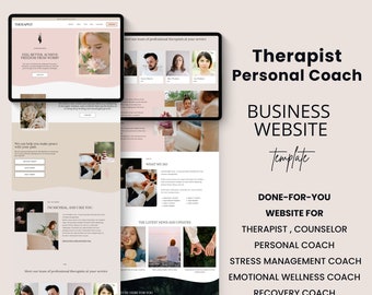 Life Coach Website Template | Therapist Website Template | Counseling Business Design | Canva Website Template