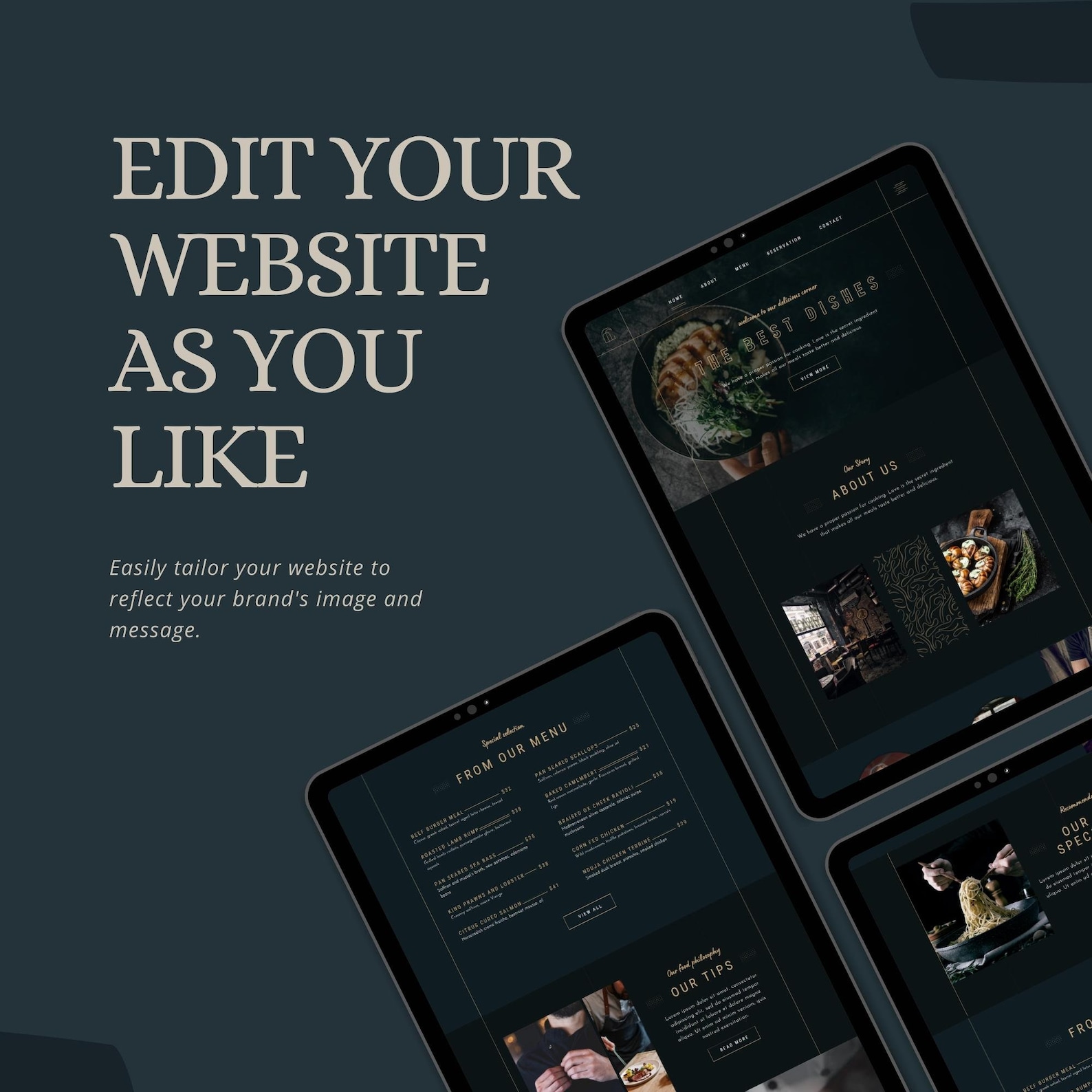 Restaurant Website Template for Cafes & Food Businesses | Editable ...