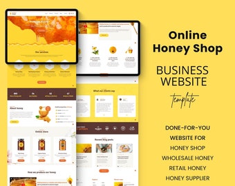 Honey Shop Website Template: Editable Canva Business Website