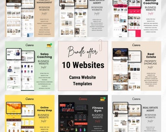 10 Premium Canva Website Templates Bundle: 10 Modern Designs at Affordable Price