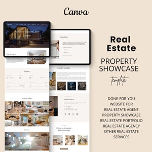 Canva Website für Makler | Grundbesitz Website Theme | Marketing Vorlagen | Makler Vorlage | Vorlagen für Makler