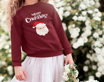 Merry Christmas Kids Organic Sweatshirt, Frohe Weihnachten, Sweater Kinder, Santa, Advent, Winter, Geschenk, Socken, cozy, witzig, Pullover