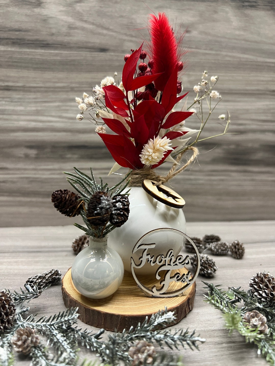 Christmas Vase Gift Set Christmas Girlfriend Dried Etsy