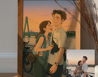 Custom Anime Portrait: Personalized Couple Drawing (Digital File)